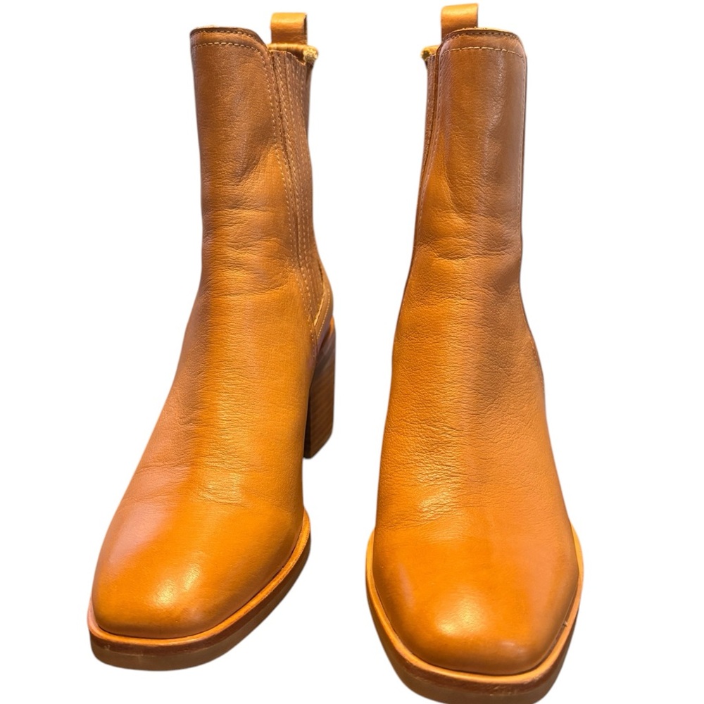 Elegant Tan Leather Ankle Booties
